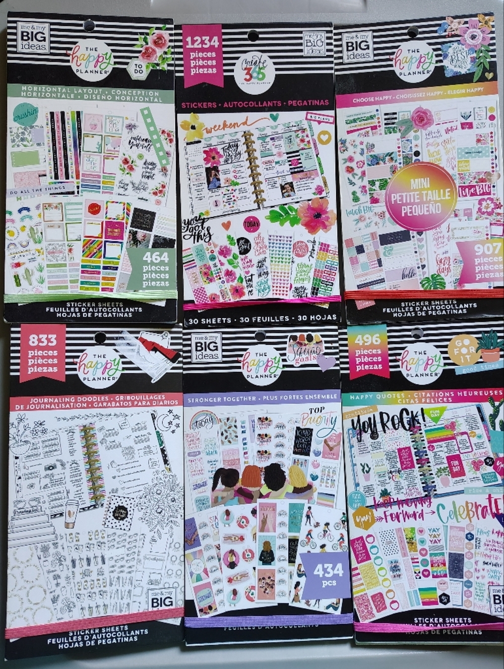 Happy Planner 6 Book Bundle Classic Horizontal Mini Floral Sticker Books